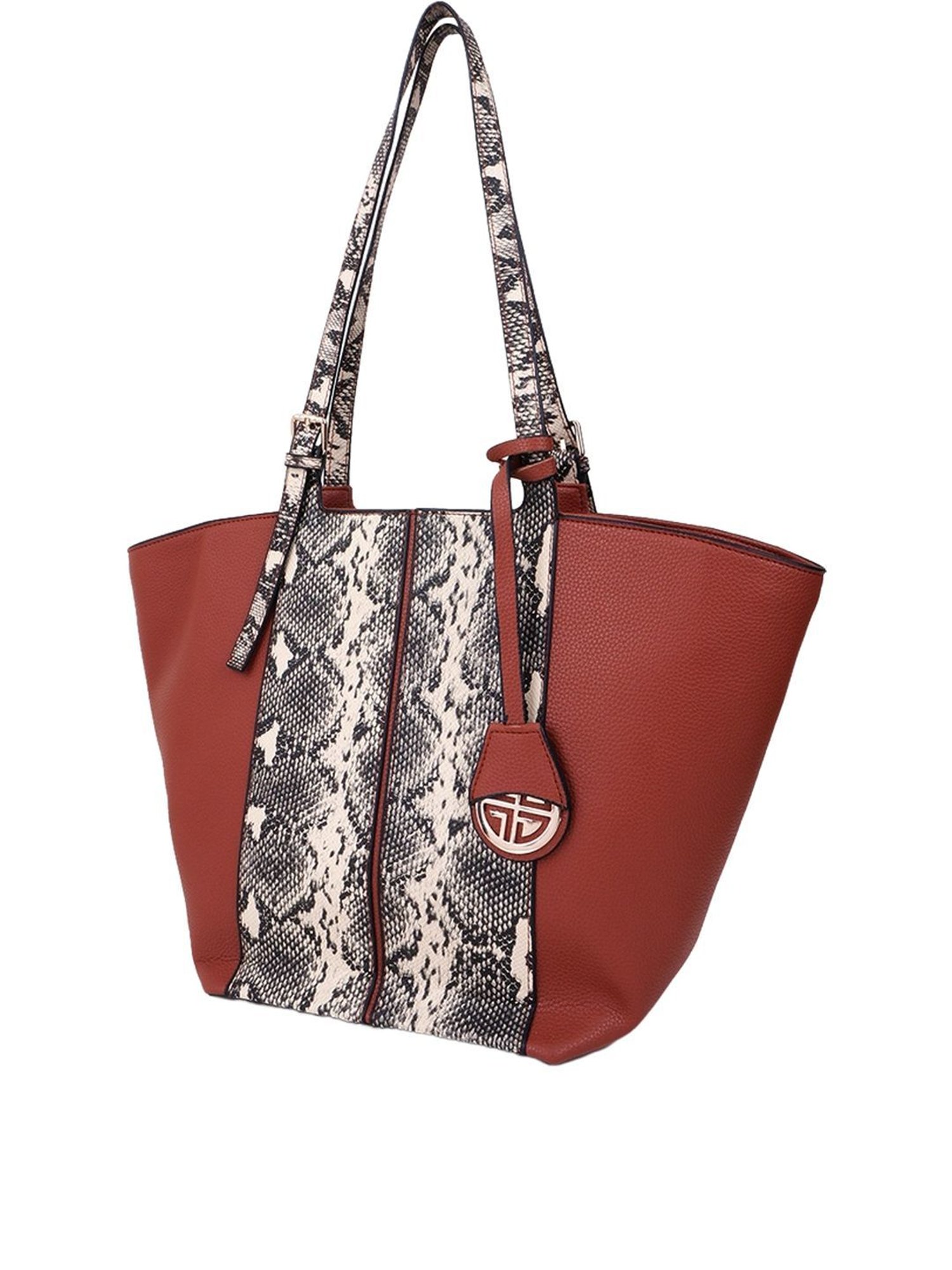 Carlton London Tan & Brown Animal Effect Large Shoulder Handbag