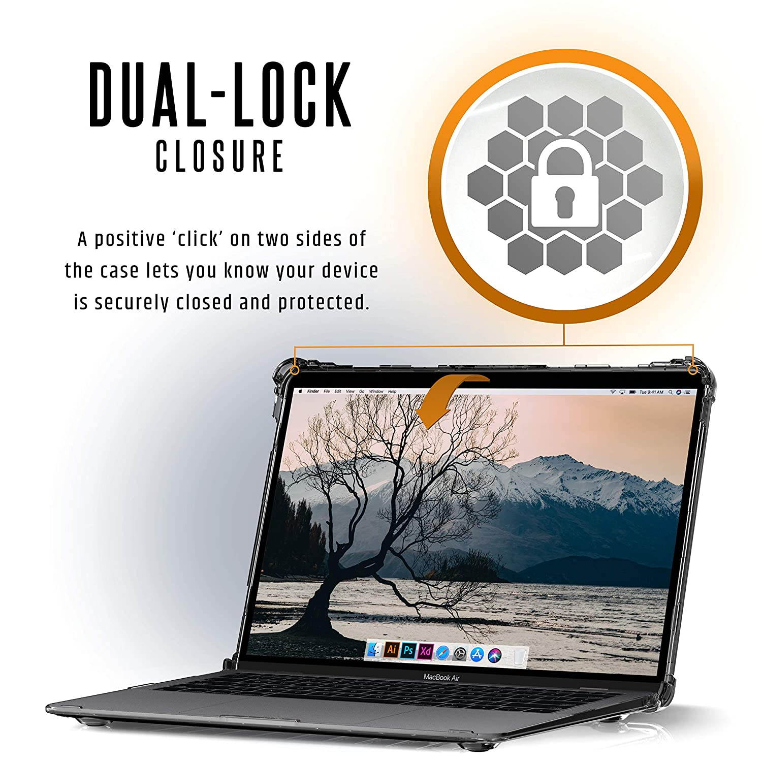 UAG MacBook Air 13-inch Case (2018-2019): A1932, (2020): A2179 (2020 M1): A2337 Plyo Feather-Light Rugged [Ice] Military Drop Tested Laptop Cover