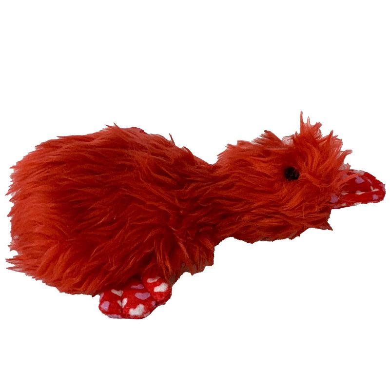 Multipet Duckworth with Heart Print Dog Toy - Red - 8"