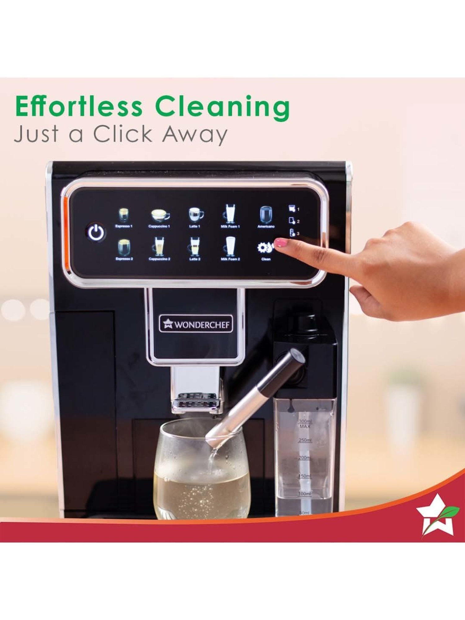 Wonderchef Regalia Capsule Coffee Machine with Frother (1400W, Black)