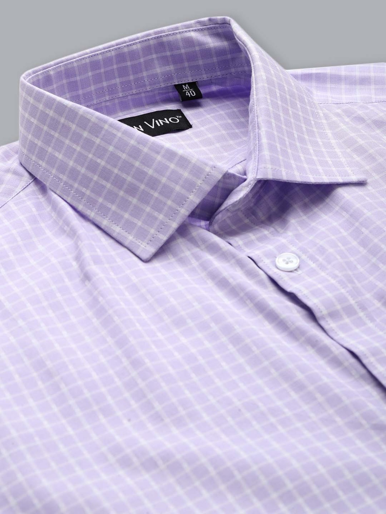 Don Vino Lavender Slim Fit Check Shirt