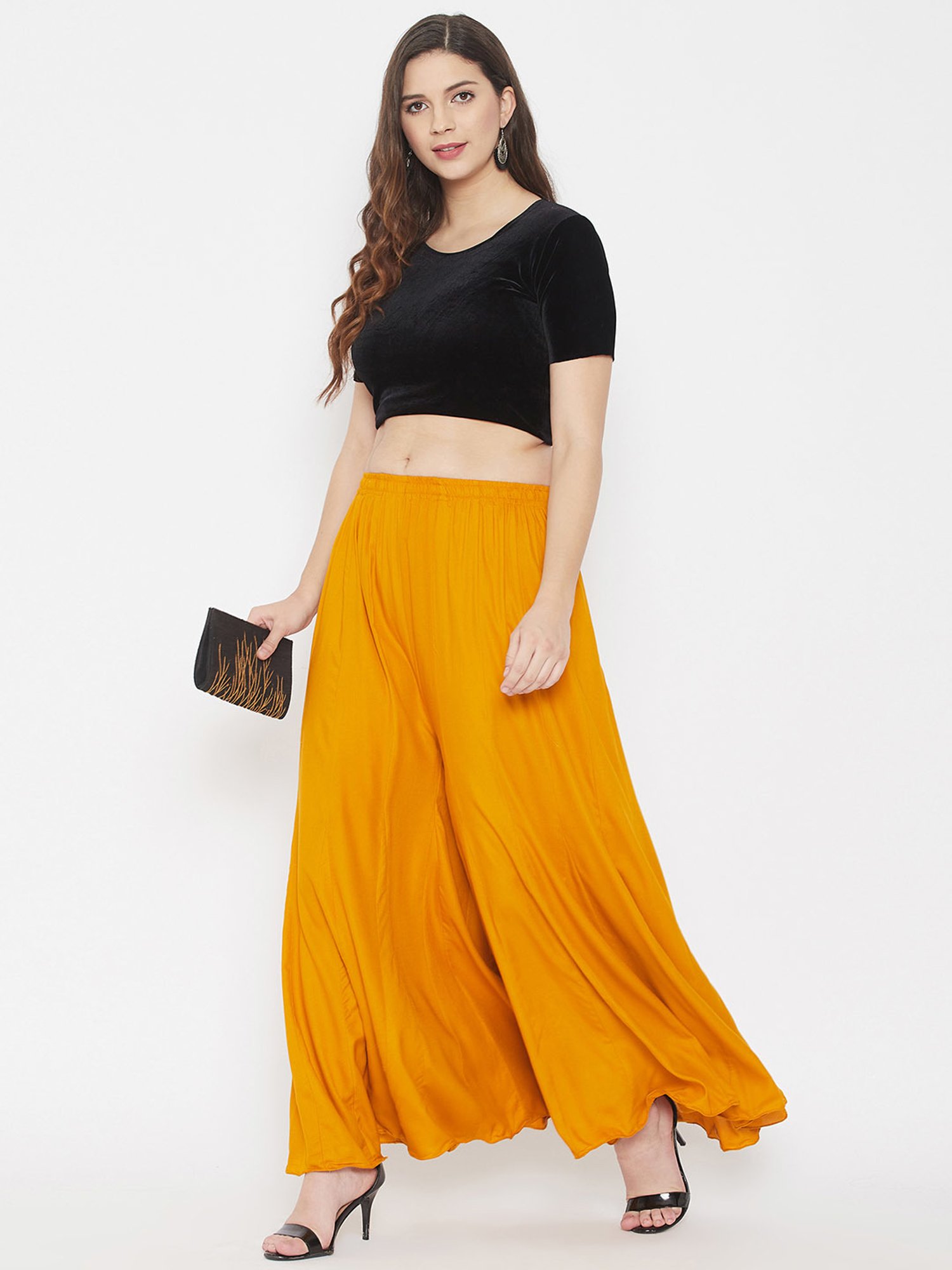 Castle Mustard Regular Fit Palazzos