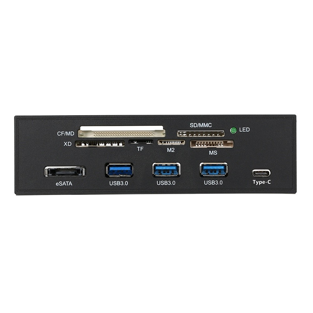 Sunshine-tipway STW 5.25" Internal Card Reader Media Multi-Function Dashboard PC Front Panel Type-C USB 3.1 USB 3.0 Support CF MD XD MMC TF M2 MS