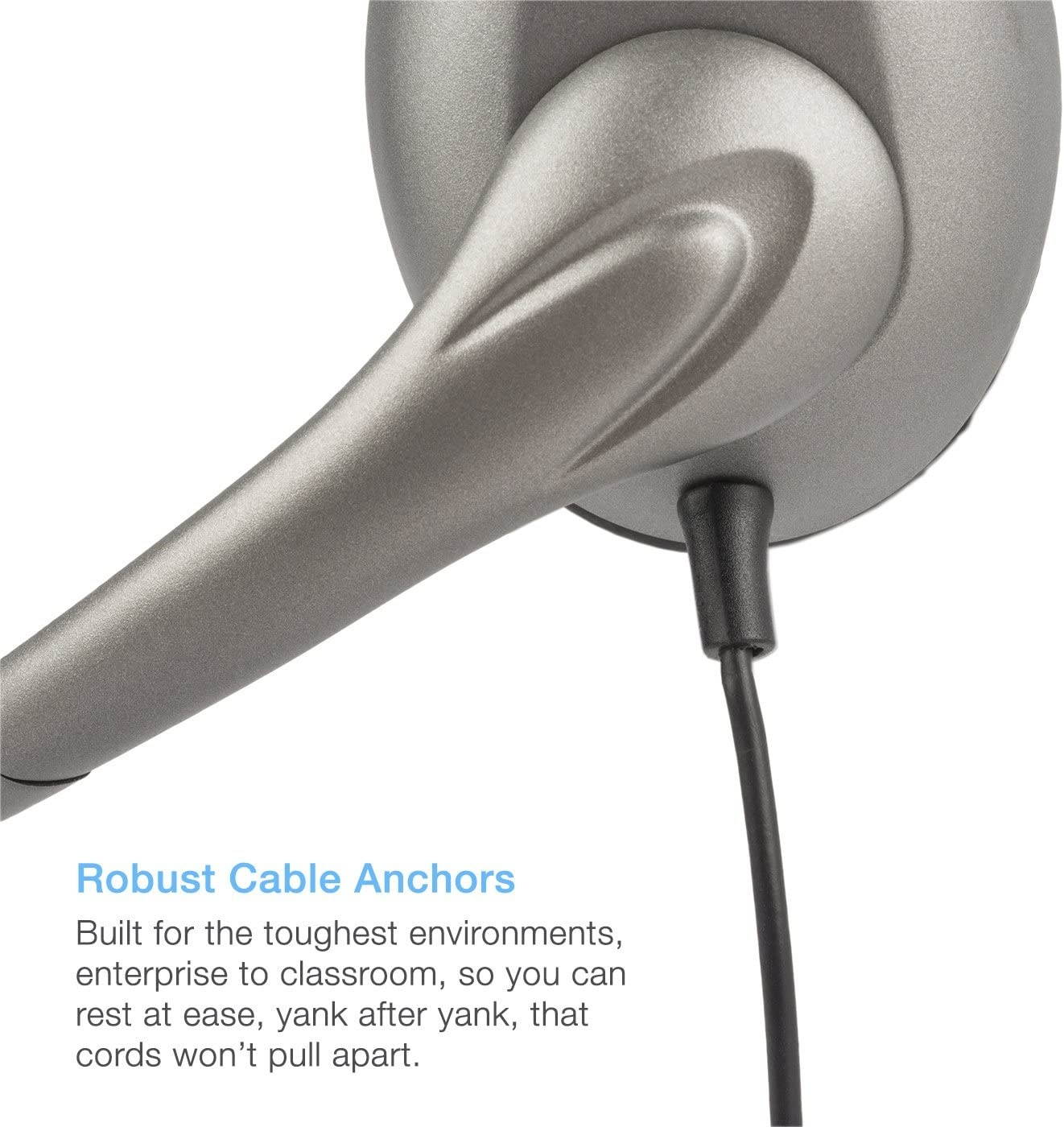 Cyber Acoustics Mono USB Headsetheadphone with microphone great for K12School Classroom and Education (AC-840)