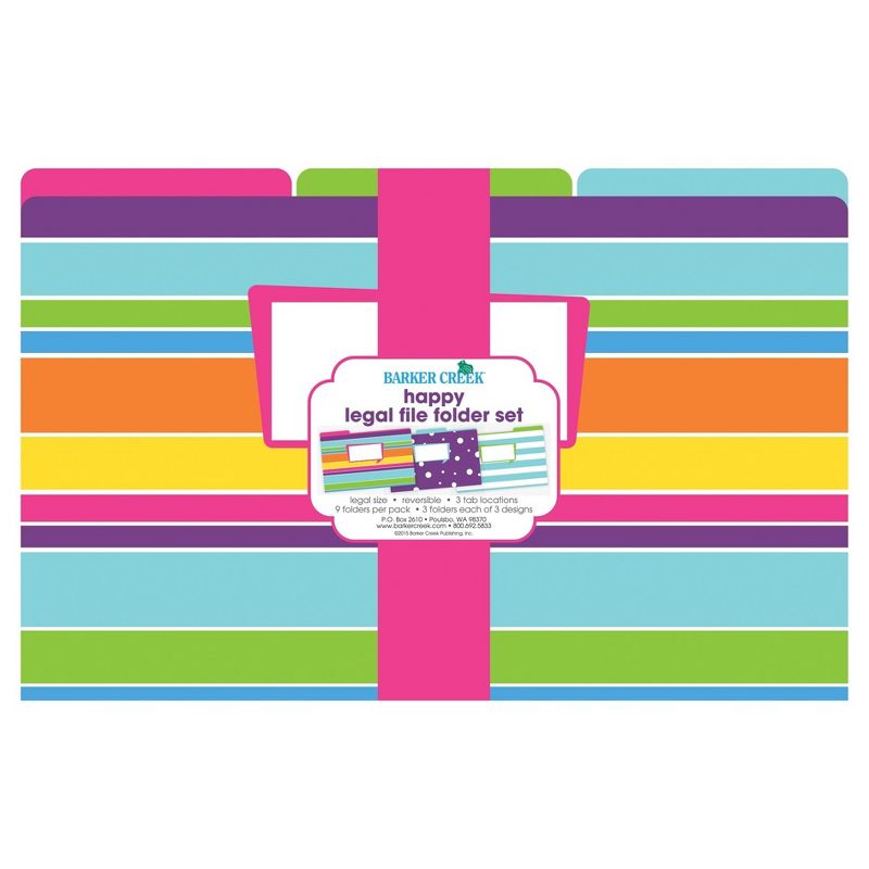 Barker Creek File Folders, 9.5" x 14.8", 9ct - Happy