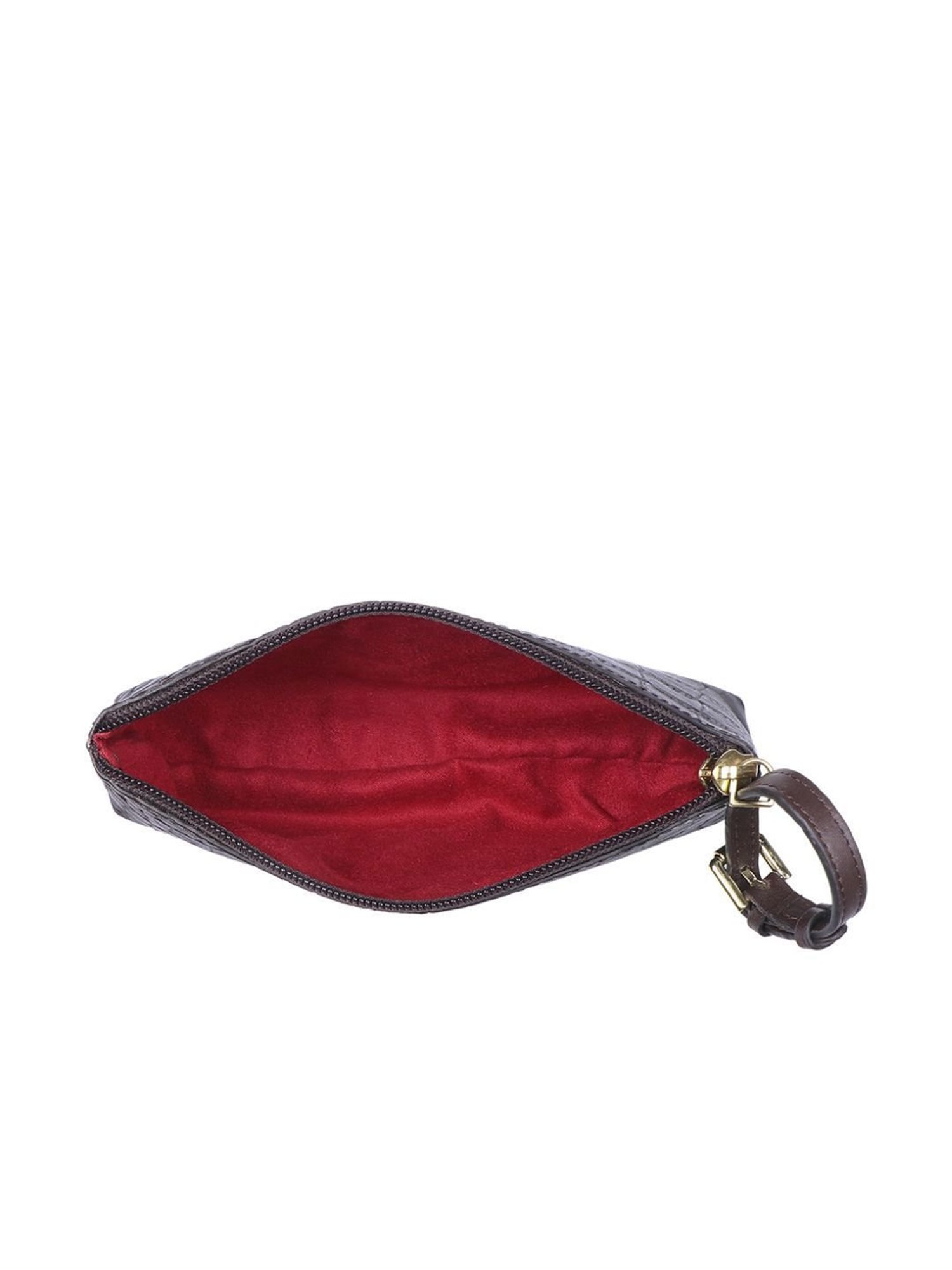 Hidesign Freedom Brown Textured Medium Tote Handbag With Pouch