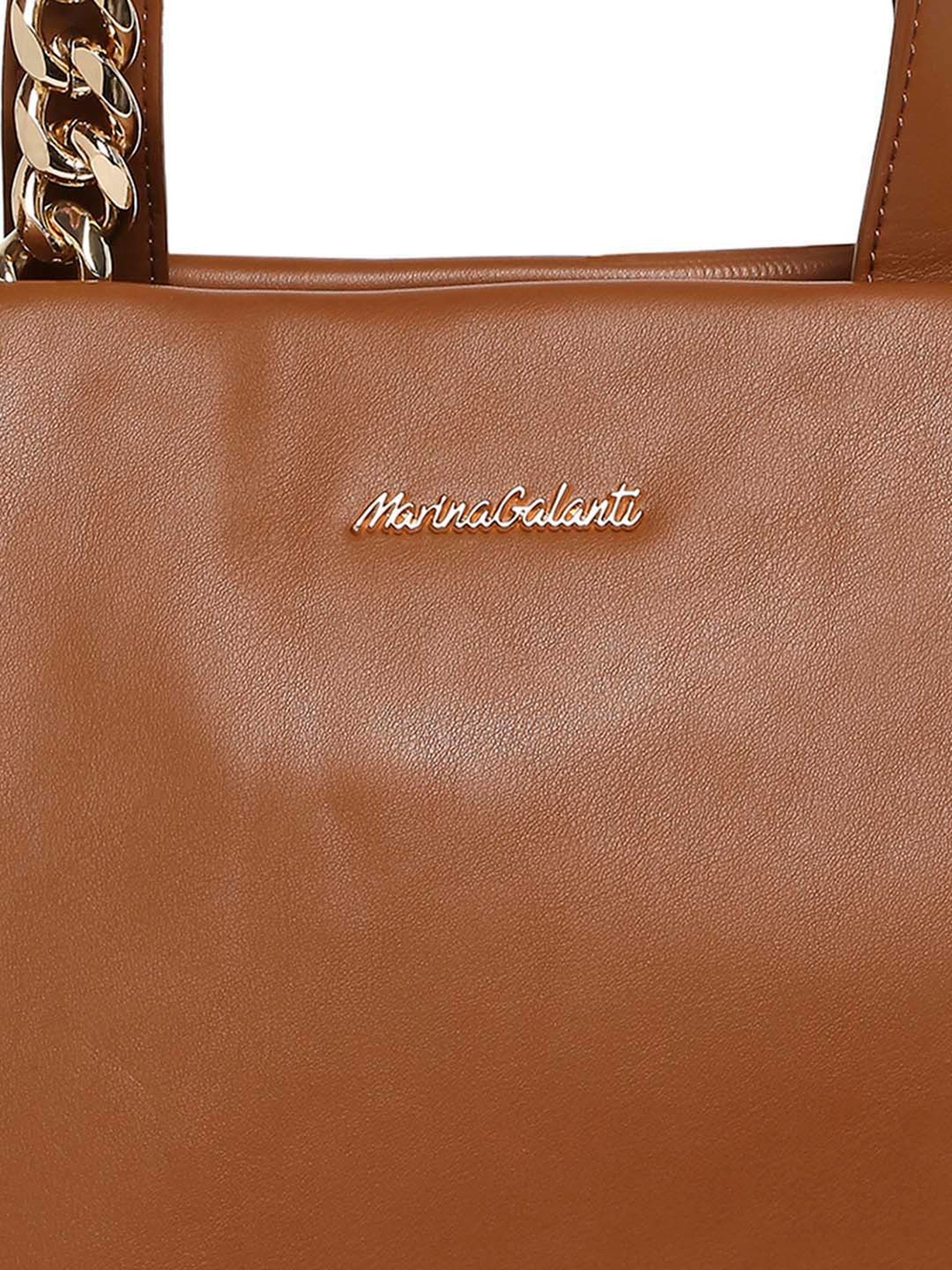 Marina Galanti Brown Solid Medium Tote Handbag