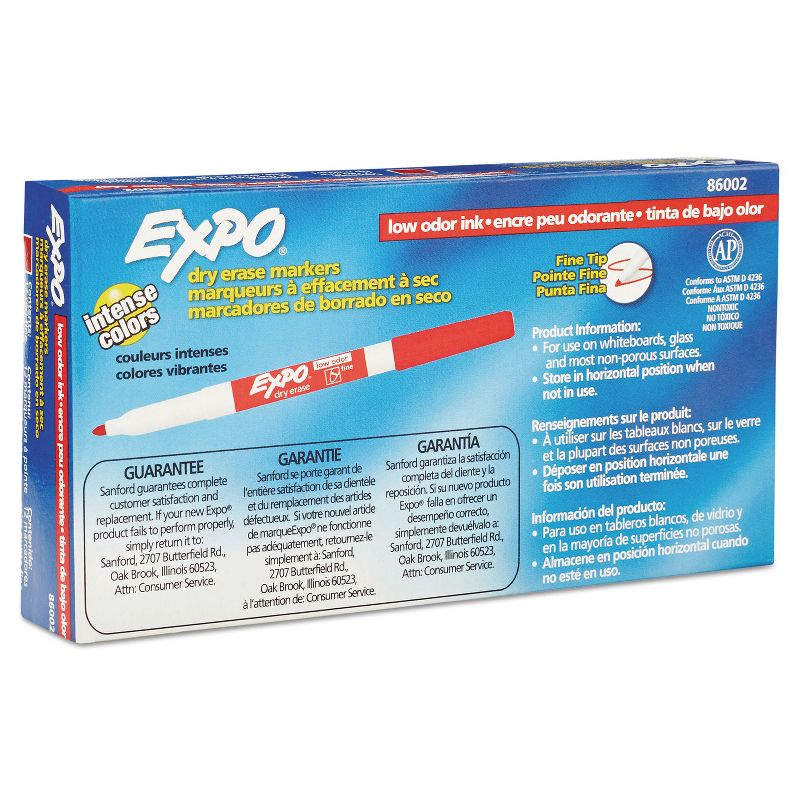 EXPO Low Odor Dry Erase Marker Fine Point Red Dozen 86002