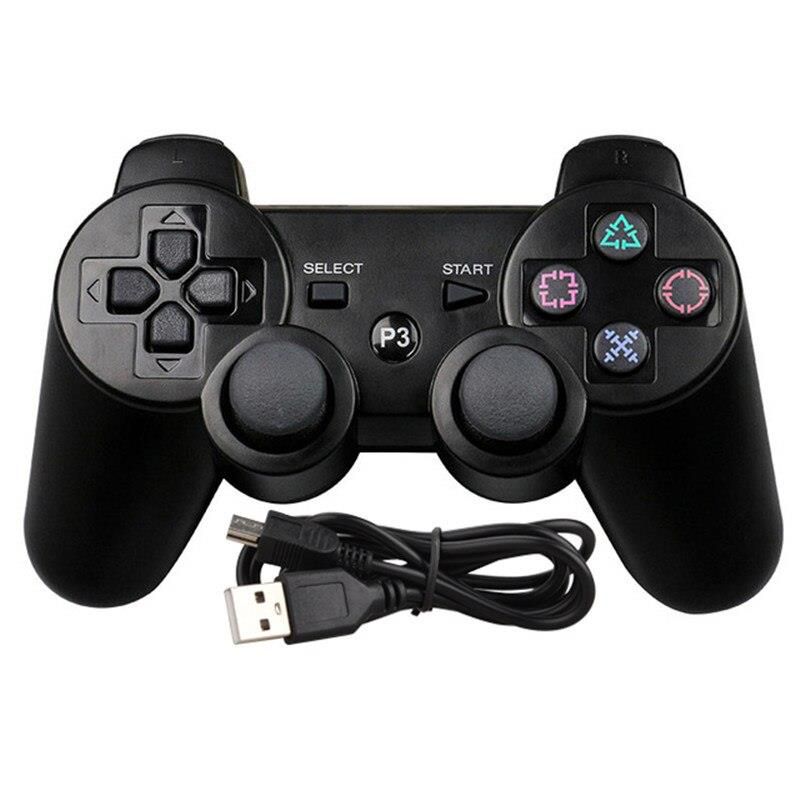 CHENGDAO PS3 Controller 2 Pack Wireless Dual Shock Gamepad for Sony Playstation 3 with Charging Cord (Black + red )