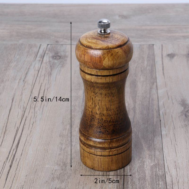 5 Inch Capstan Wood Pepper Grinder Wooden Mill Hand Movement