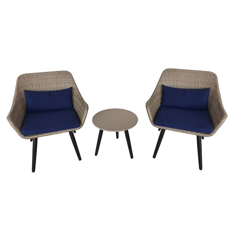 3pc Outdoor Conversation Set with Cushions - Brown - TK Classics