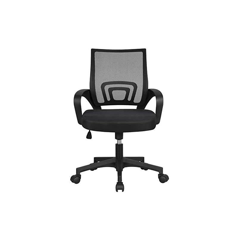 Office Chairs Ergonomic Computer Chair Mid Back Mesh Desk Chair Lumbar Support Modern Executive Adjustable Rolling Swivel Chair Black