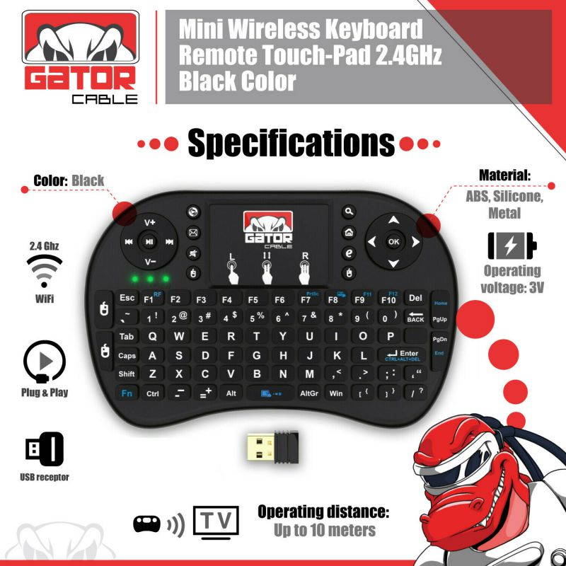 Mini Wireless Keyboard Remote Control Touchpad 2.4GHz Smart TV Android TV Box PC