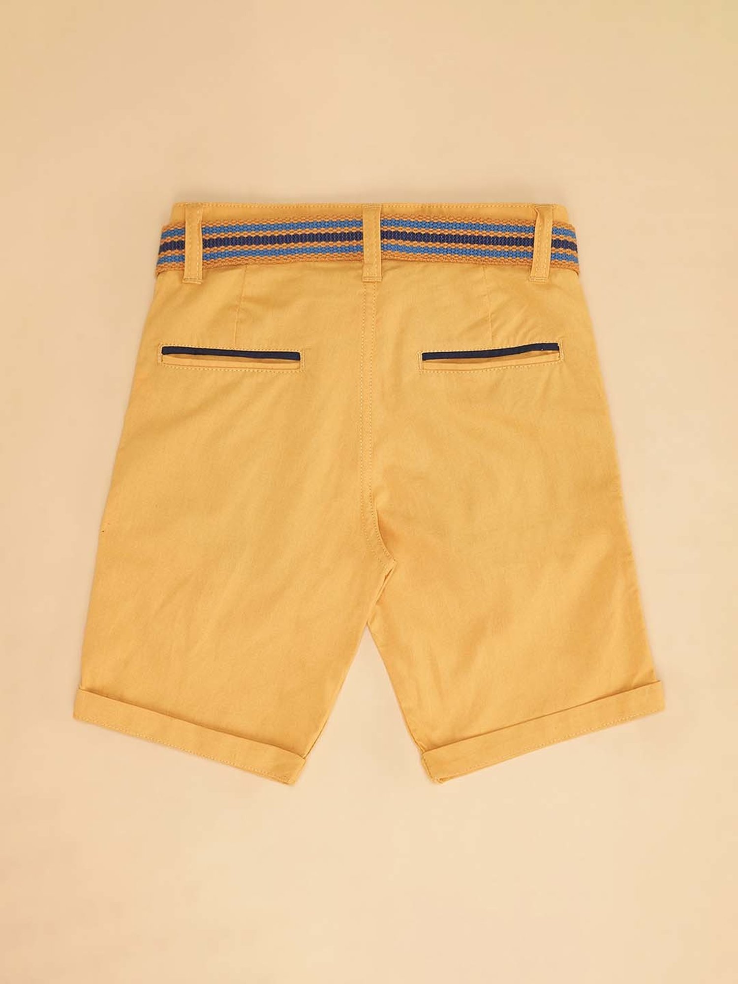 Kate & Oscar Kids Beige Cotton Embroidered Shorts