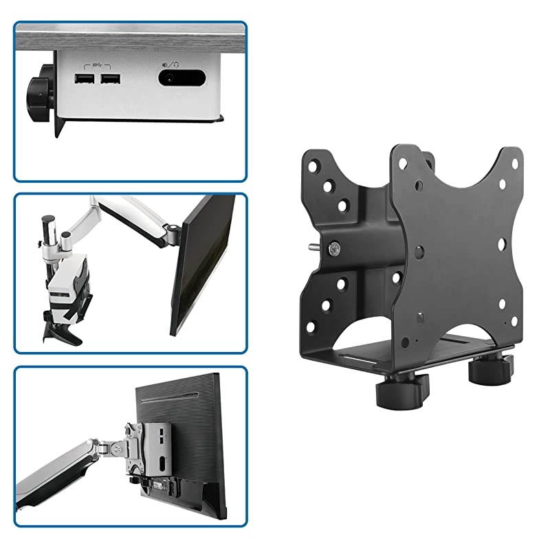 com Thin Client Mount Mini PC VESA Mount Adjustable 7 to 28 Under Desk Computer Mount Mac Mini Monitor Mount ACCSMNT