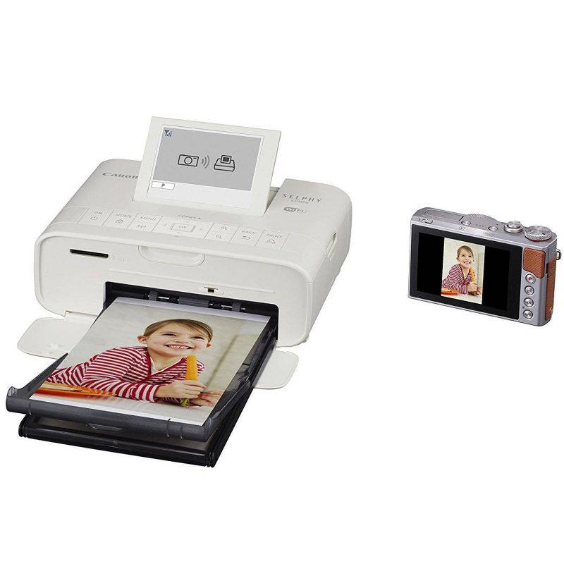 Canon SELPHY CP1300 Wireless Compact Photo Printer (White) + Canon KP-108IN Color Ink Paper Set (Produces up to 108 of 4 x 6 Prints) + USB Printer Cable + HeroFiber Ultra Gentle Cleaning Cloth