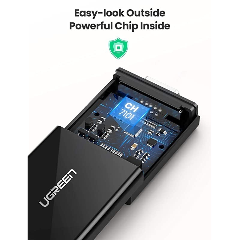 Active HDMI to VGA Adapter with 3.5mm Audio Jack HDMI Male to VGA Female up to 1080P for PC Laptop Ultrabook Raspberry Pi Chromebook Black