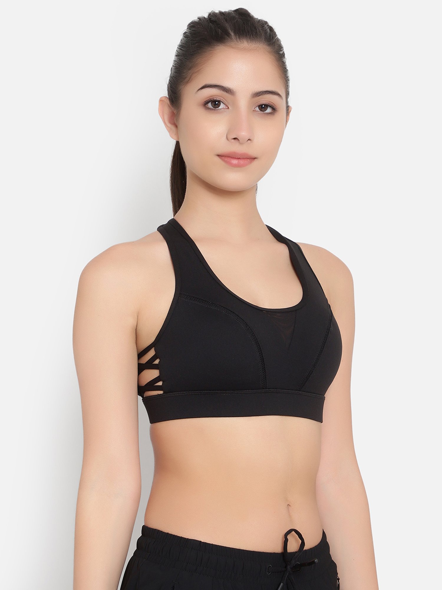 Anta Grey Printed Active Crop Tank Top