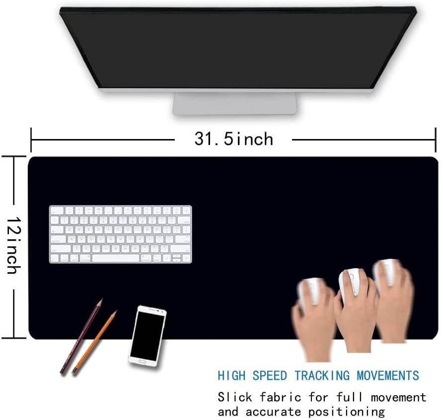 InterestPrint Soft Extra Extended Large Gaming Mouse Pad with Stitched Edges, Desk Pad Keyboard Mat, Non-Slip Base for Office & Home, 31.5 x 12In - Watercolor Floral Tulips