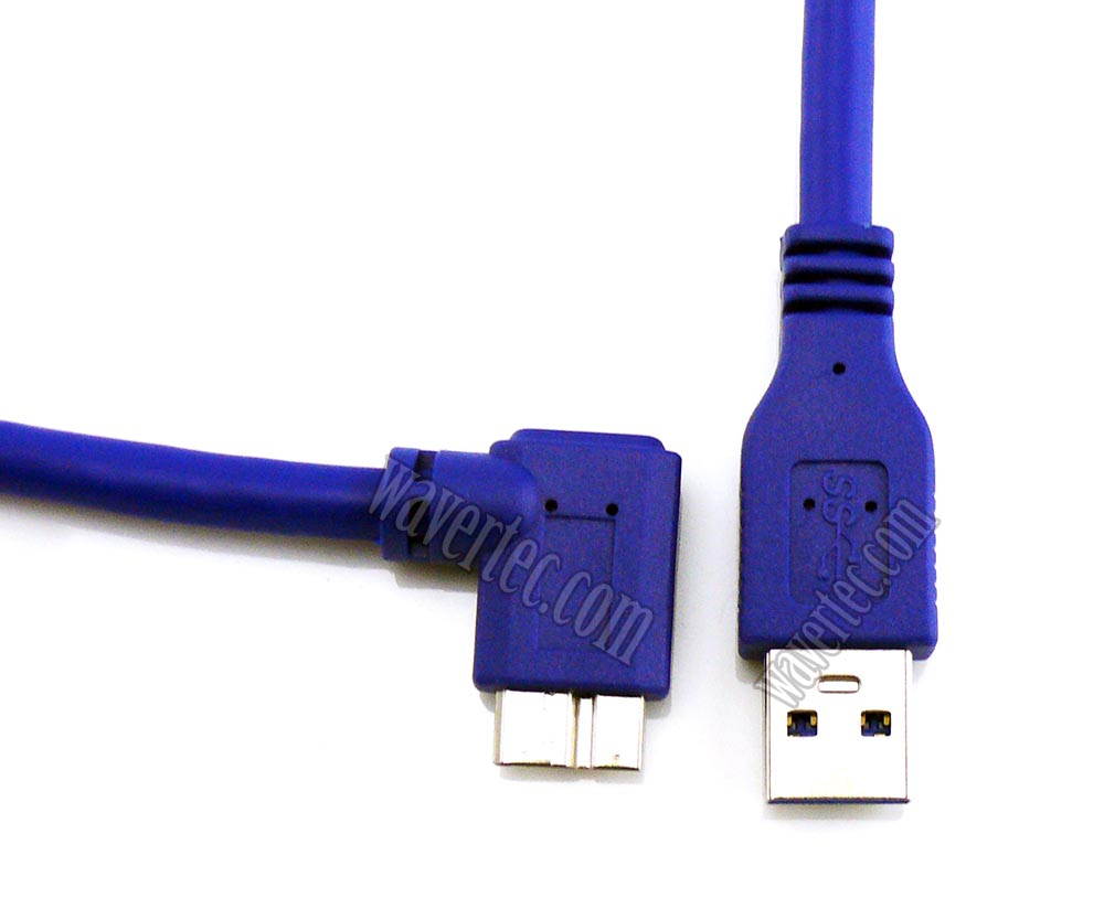 1M 3.3Ft Right Angle Micro USB 3.0 Cable Micro B USB 3.0 Male to Standard USB 3.0 A Male 90 Degree for Hard Disk Drive HDD Seagate Kingston Samsung Galaxy S5 Note 3 Data Sync and Charge Cable OEM