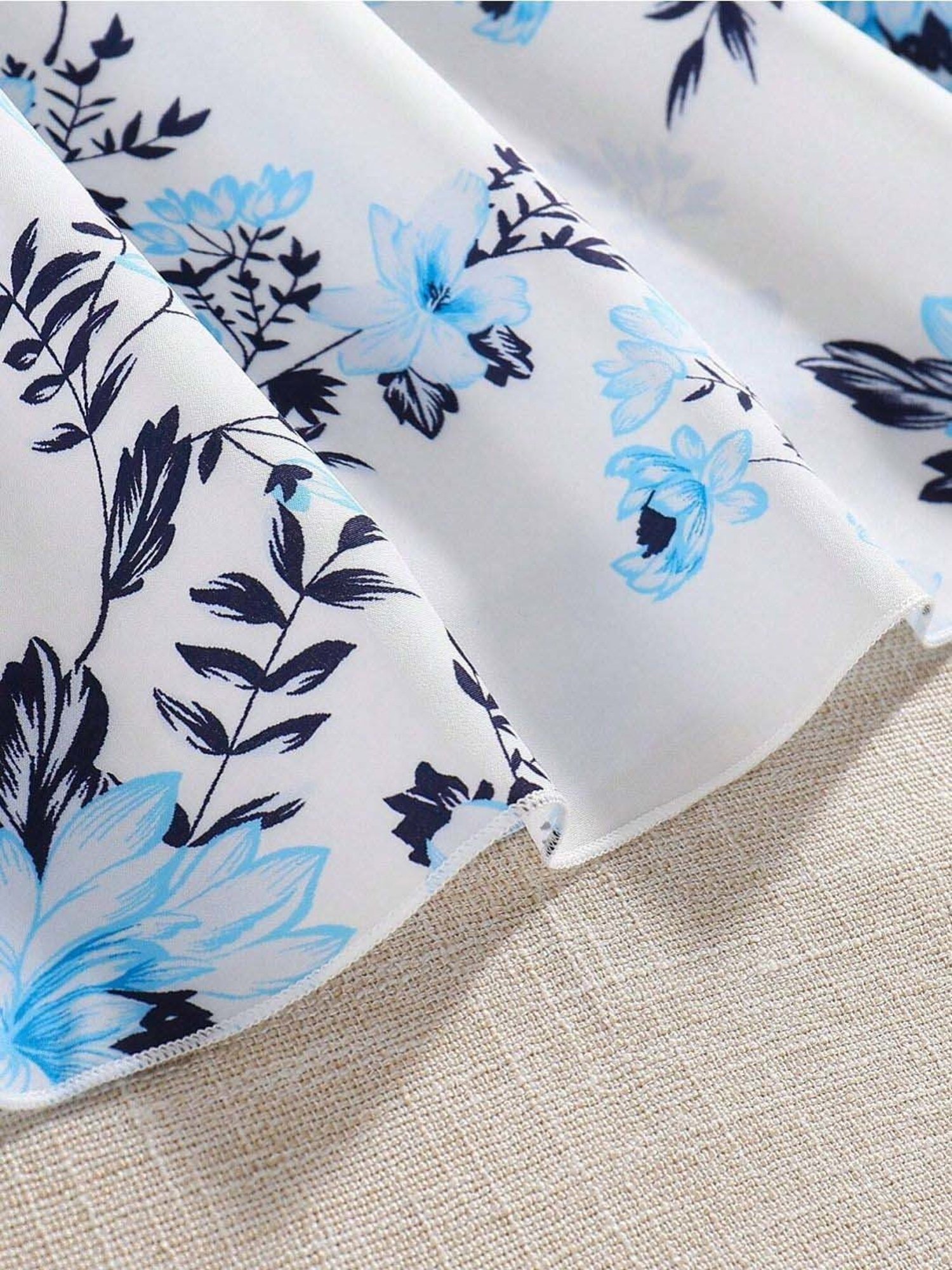 Bolly Lounge Girls Sea Foam White & Blue Floral Dress