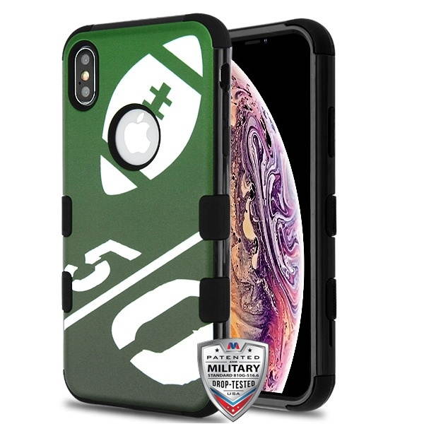 MYBAT Kickoff/Black TUFF Hybrid Case for iPhone XS Max