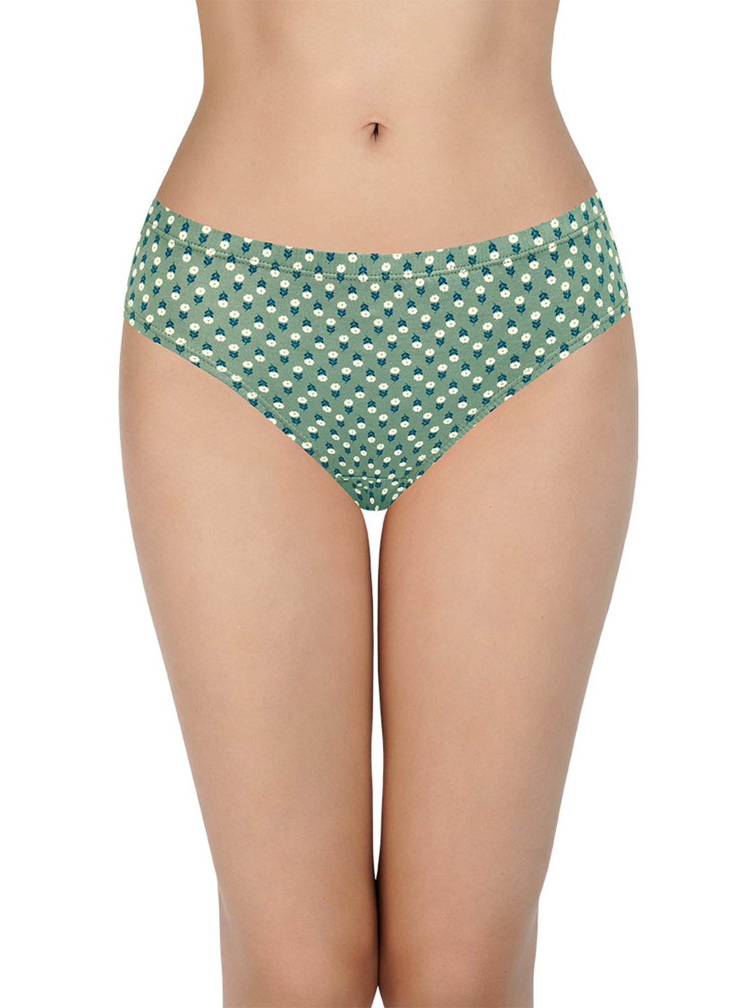 Every De by Amante Pink & Indigo Cotton Printed Bikini Panties - Pack Of 3