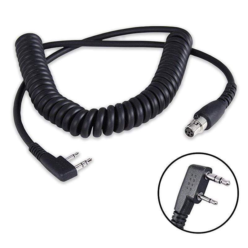 CCKen 2Pin to 5Pin Coil Cord Cable for Baofeng RH5R RDH Kenwood HYT amp Relm Two Way Handheld Radios and Headsets