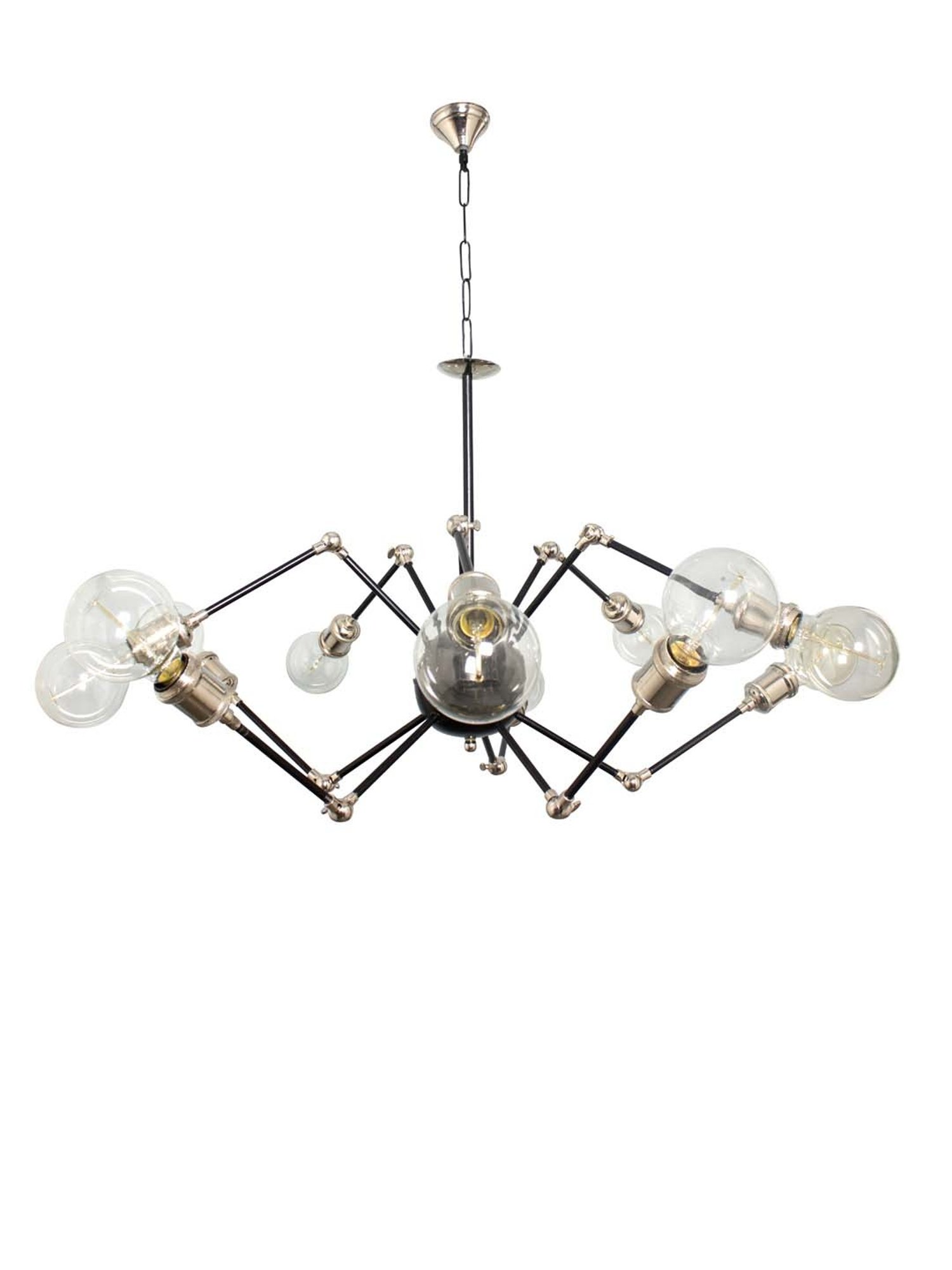 Fos Lighting 'Solar' Silver & Transparent Steel Chandelier - Set of 1