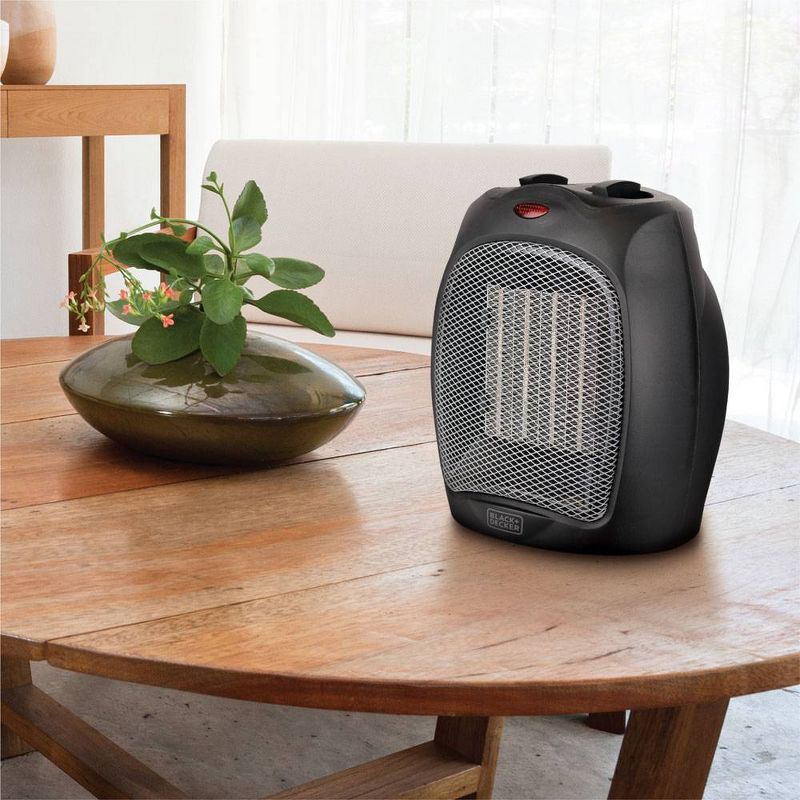 Pelonis HF-0063 1500-Watt 2-Setting Portable Oscillating Small Room Digital Fan and Personal Space Heater, Black