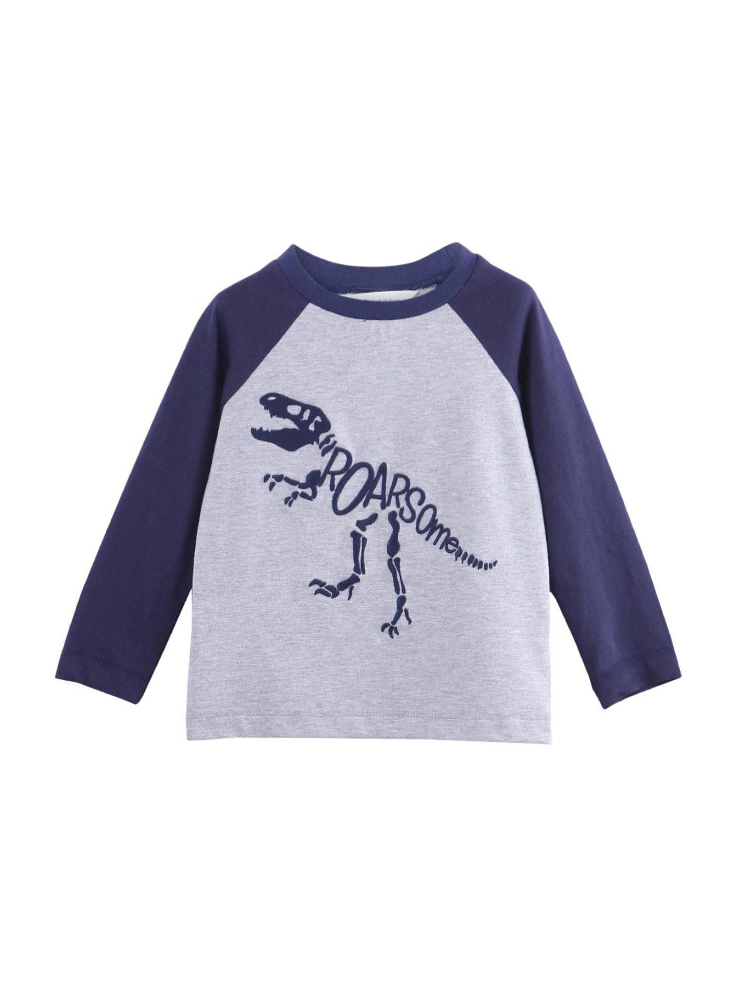Beebay Kids Grey Cotton Embroidered T-Shirt