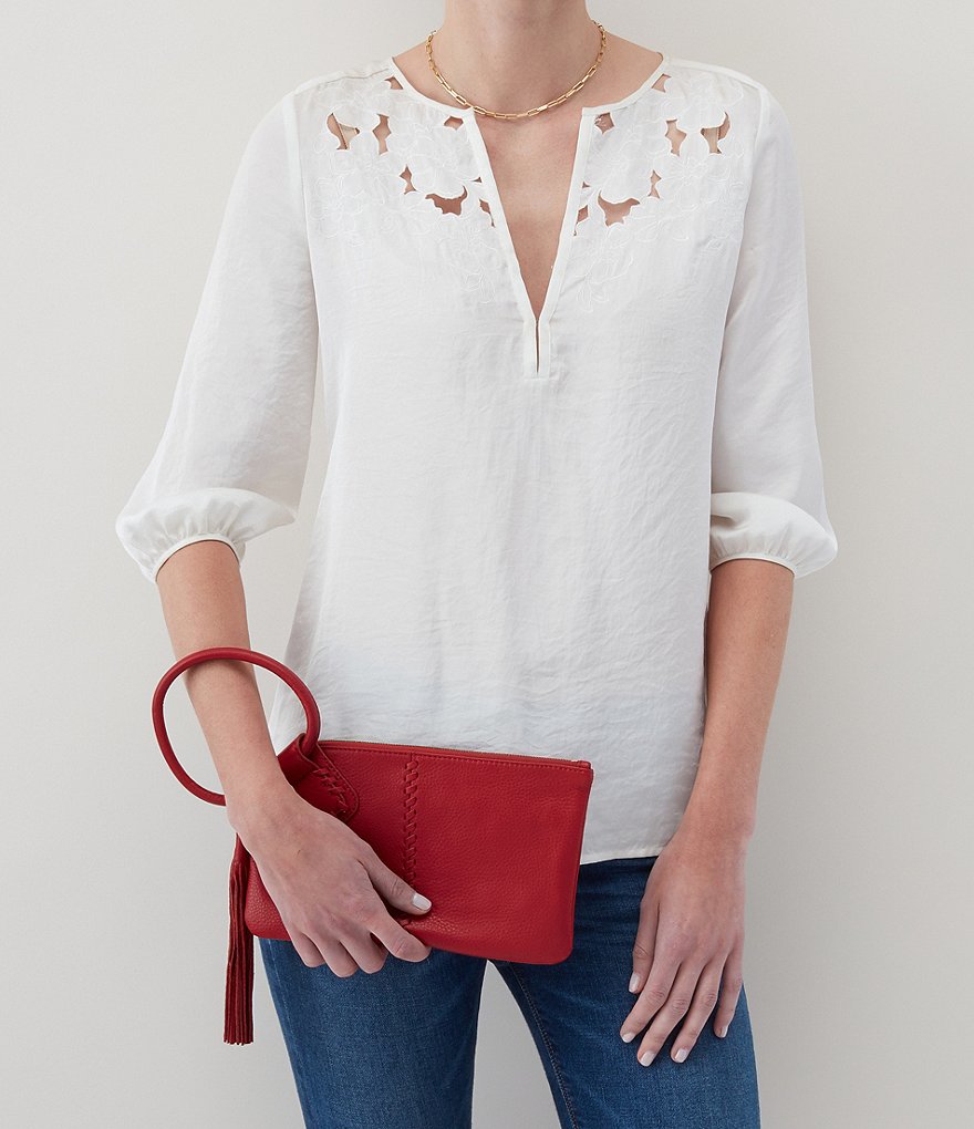 HOBO Sable Ring-Handle Leather Wristlet