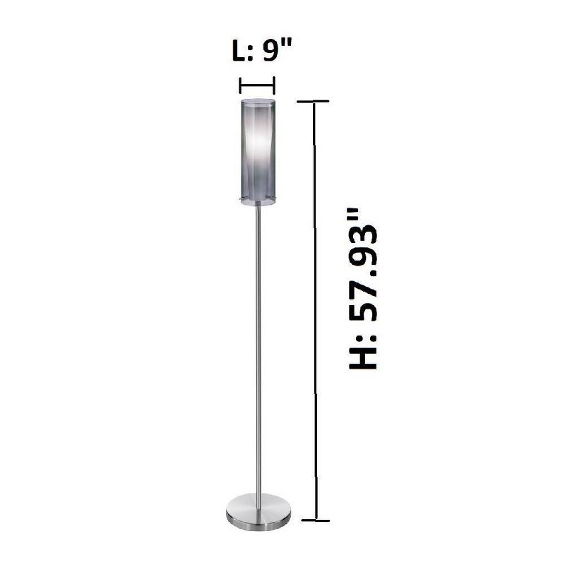 58" Pinto Negro Floor Lamp Matte Nickel  - Eglo