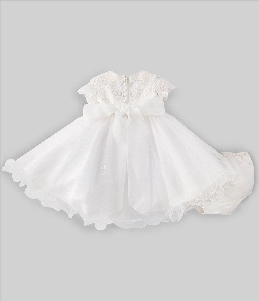 Chantilly Place Baby Girls 12-24 Months Illusion Lace/Mesh Fit-And-Flare Dress