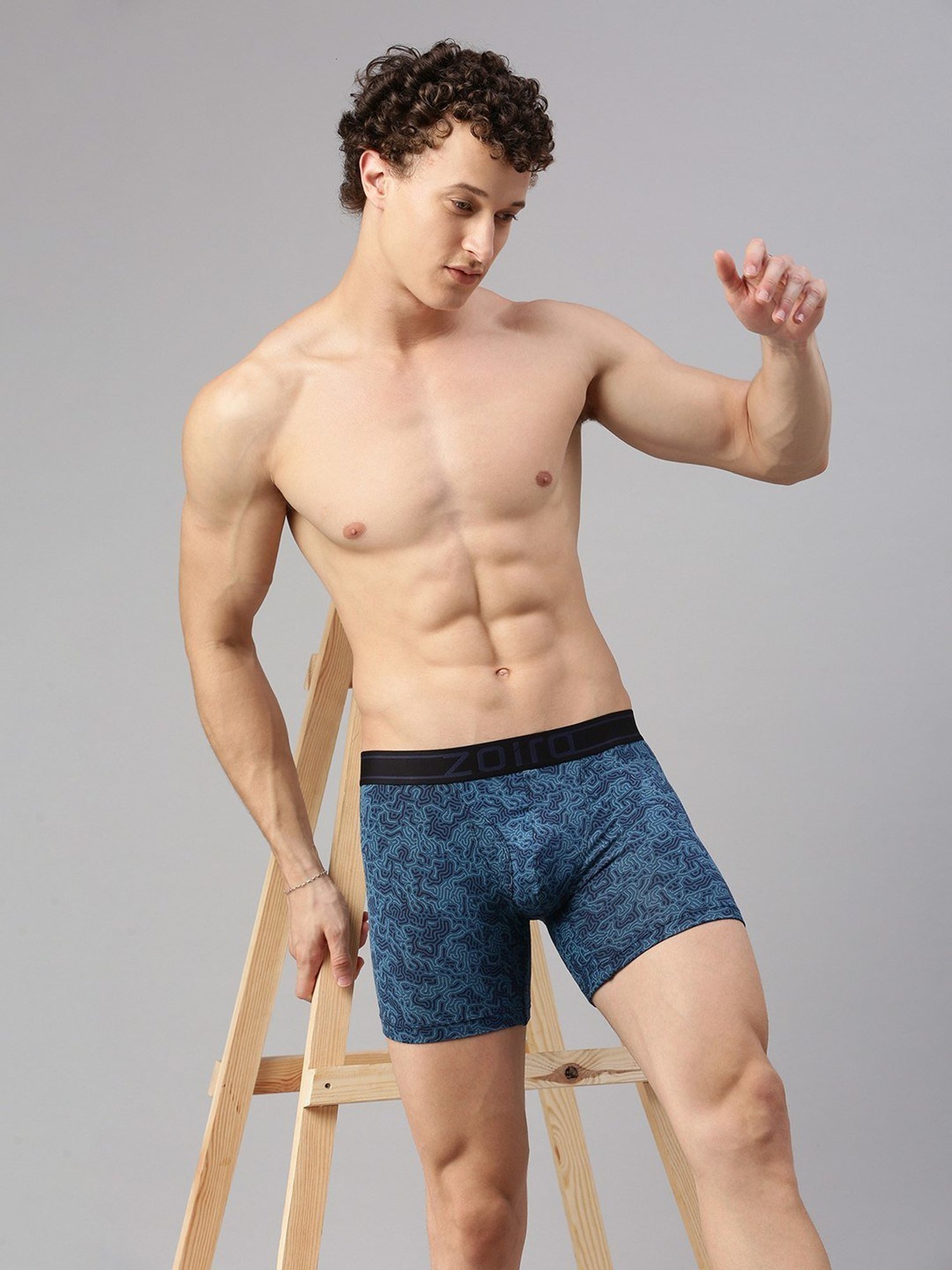 Zoiro Blue Opal Regular Fit Printed Trunks