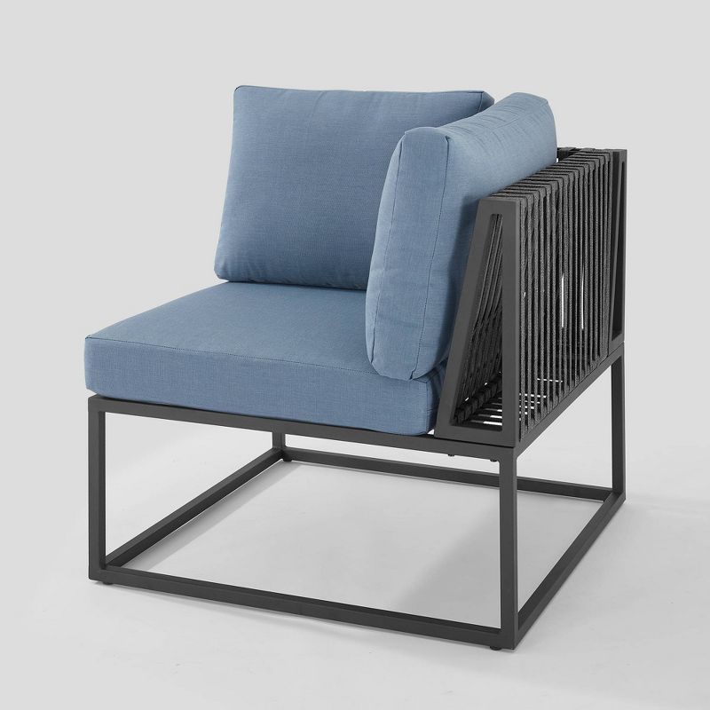 Outdoor Modern Modular Patio Corner Chair Blue - Saracina Home