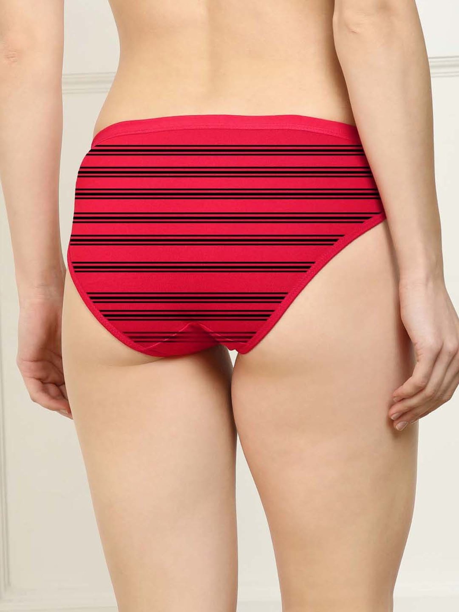 AROUSY Black & Red Printed Hipster Panties - Pack Of 6