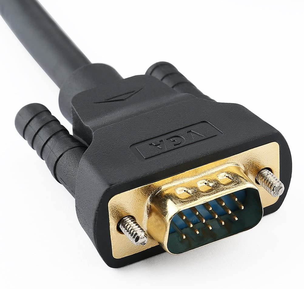 DTECH 3ft Displayport to VGA Cable Male to Male Plug Video Adapter with Gold Plated Connector - Black - 3 Feet