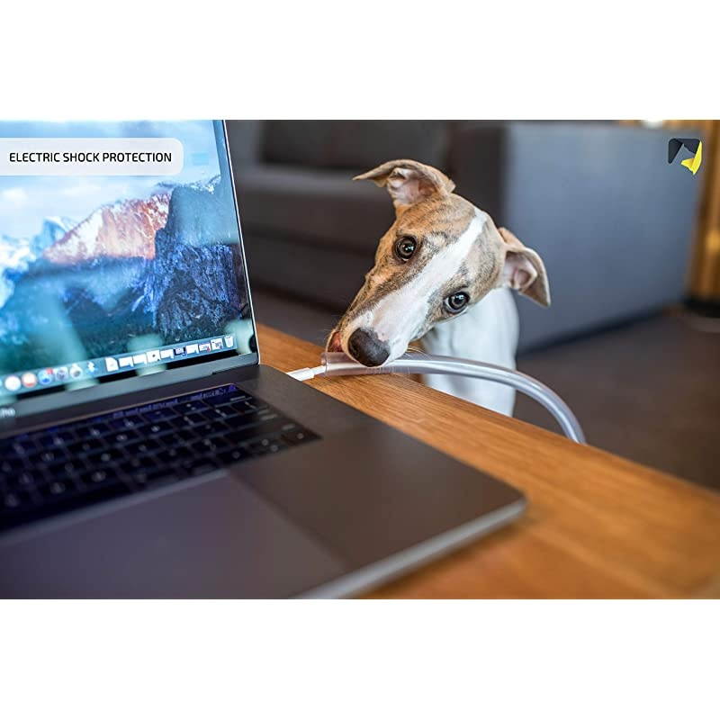 Wire Protector Flexible Cable Sleeve OdorFree Cat amp Dog Chew Proof Electrical Power amp Charger Cord Cover for Lighting Ethernet RCA amp HDMI Cables | 2mm Thick Overfloor Universal Protection