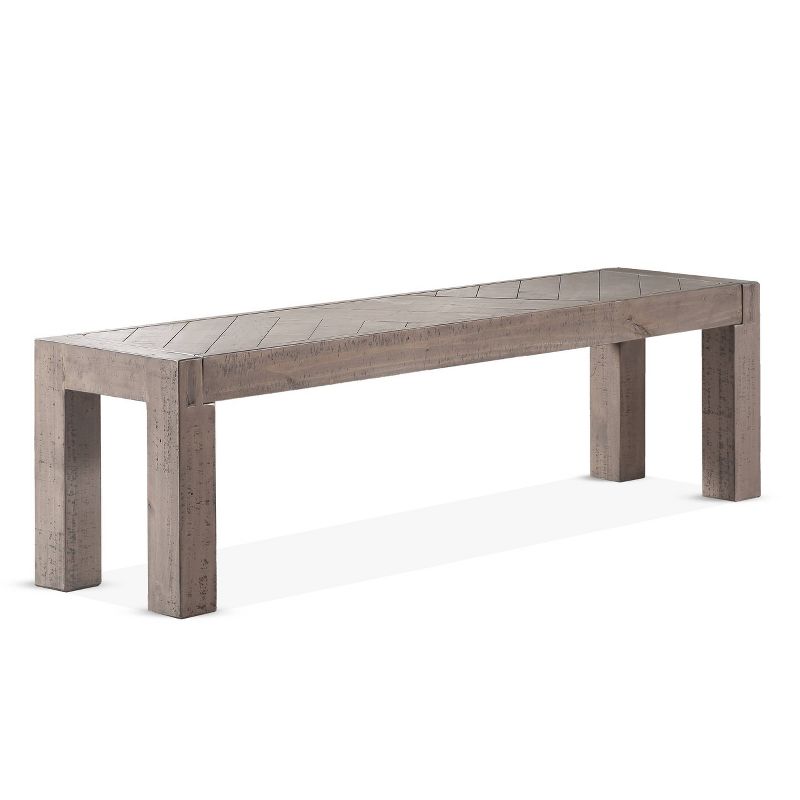 Auckland Bench Reclaimed Wood Weathered Gray - Steve Silver Co.