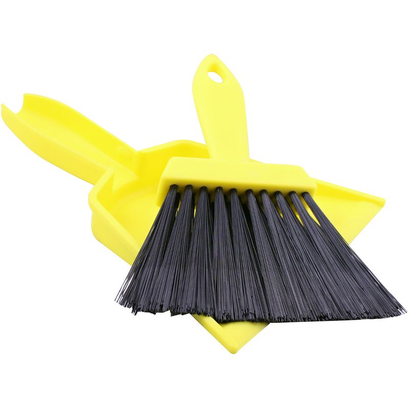 Coghlan's Tent Whisk & Dust Pan, Plastic Broom Sweeper Snaps into 8 1/2" Bin