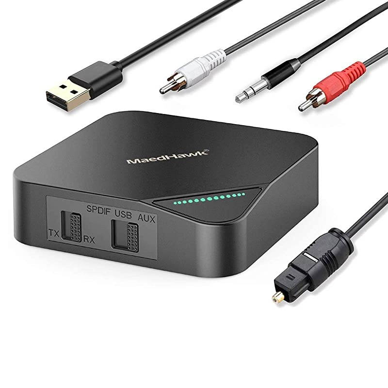 3in1 Bluetooth 50 Transmitter ReceiveraptX HD aptX Low Latency Dual Link Wireless Audio Adapter 35mm AUXRCAOptical Jack for TV Stereo System  X5