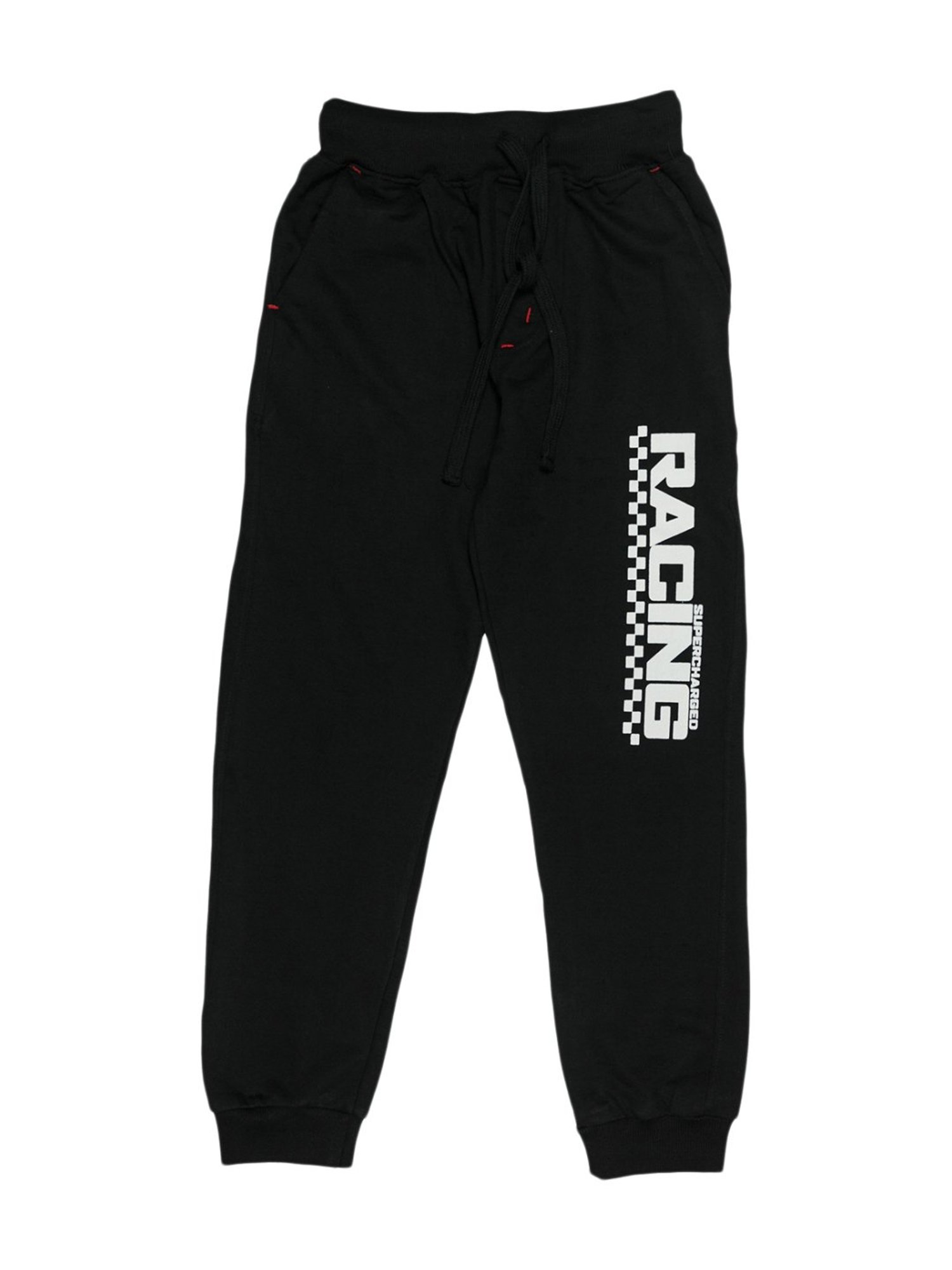 Todd N Teen Kids Black Cotton Graphic Print Joggers