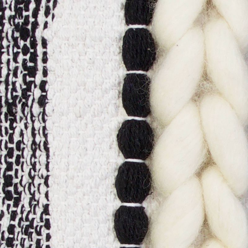 12"x20" Anya Braided Applique Stitched Pillow Shell Jet Black - Décor Therapy