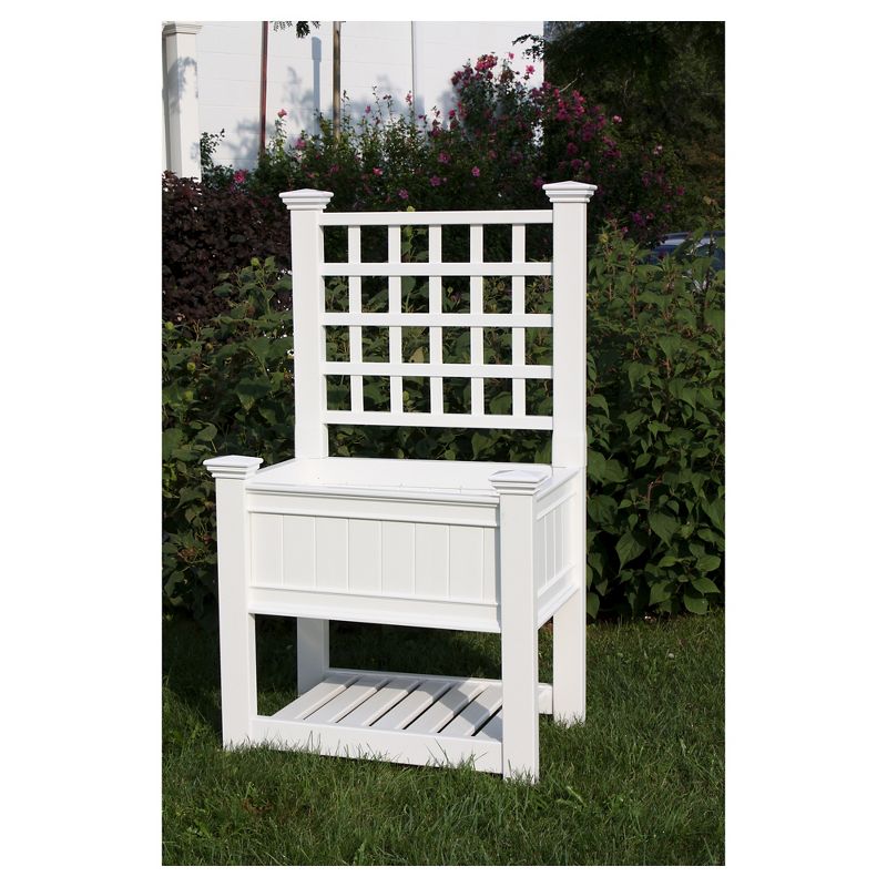Kingsrow Rectangular Planter With Trellis - White - Vita