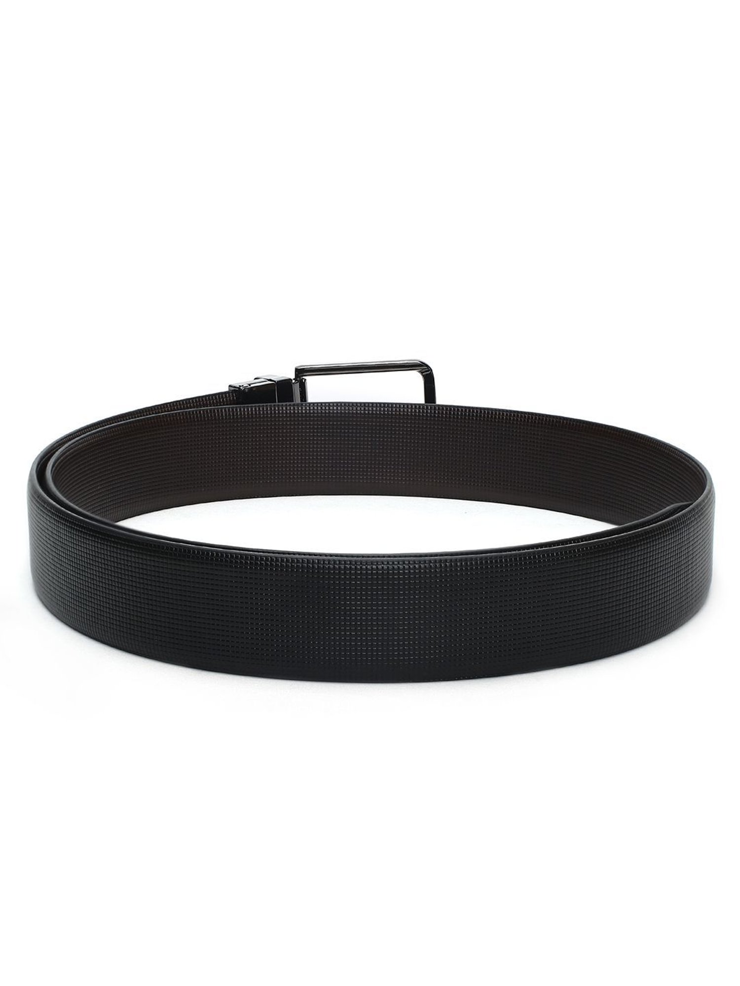 Crusset Black Leather Formal Belt for Men