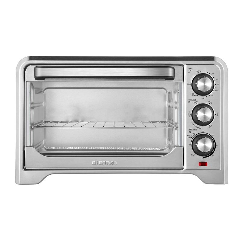 Chefman RJ25-6-SS Extra Large 6 Slice Everyday Toaster Oven Countertop Convection Oven with 6 Cooking Functions, Stainless Steel