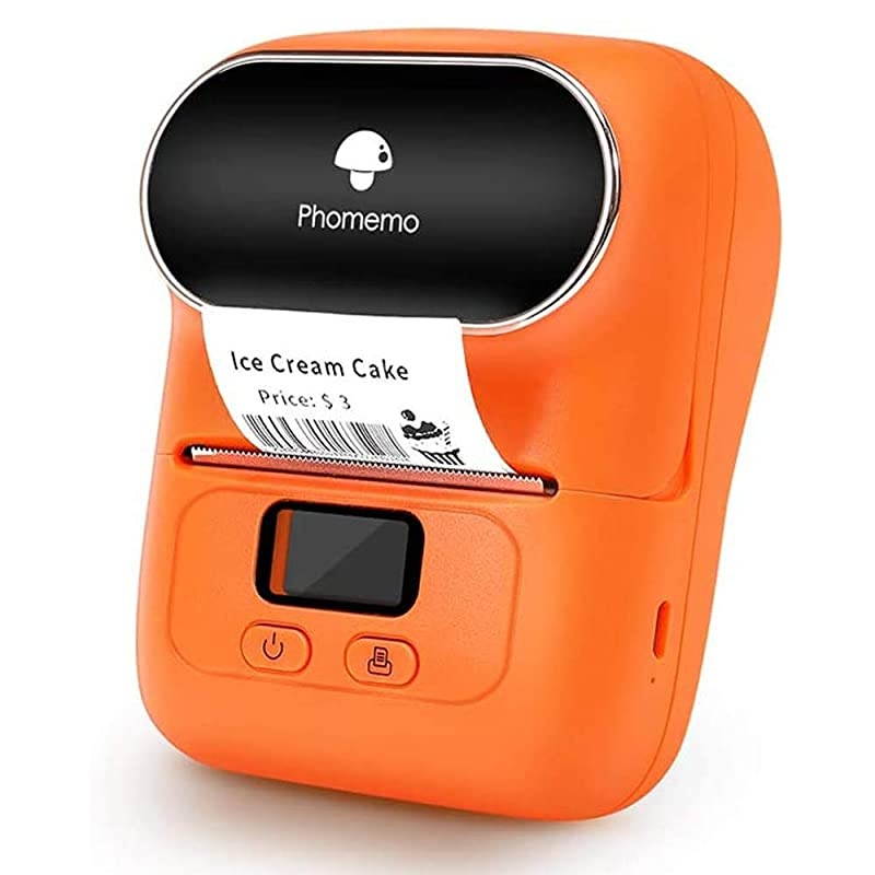M110 Label Maker - Portable Bluetooth Thermal Label Printer Maker for Clothing, Jewelry, Retail, Barcode and More, Compatible with Android & iOS System, Orange