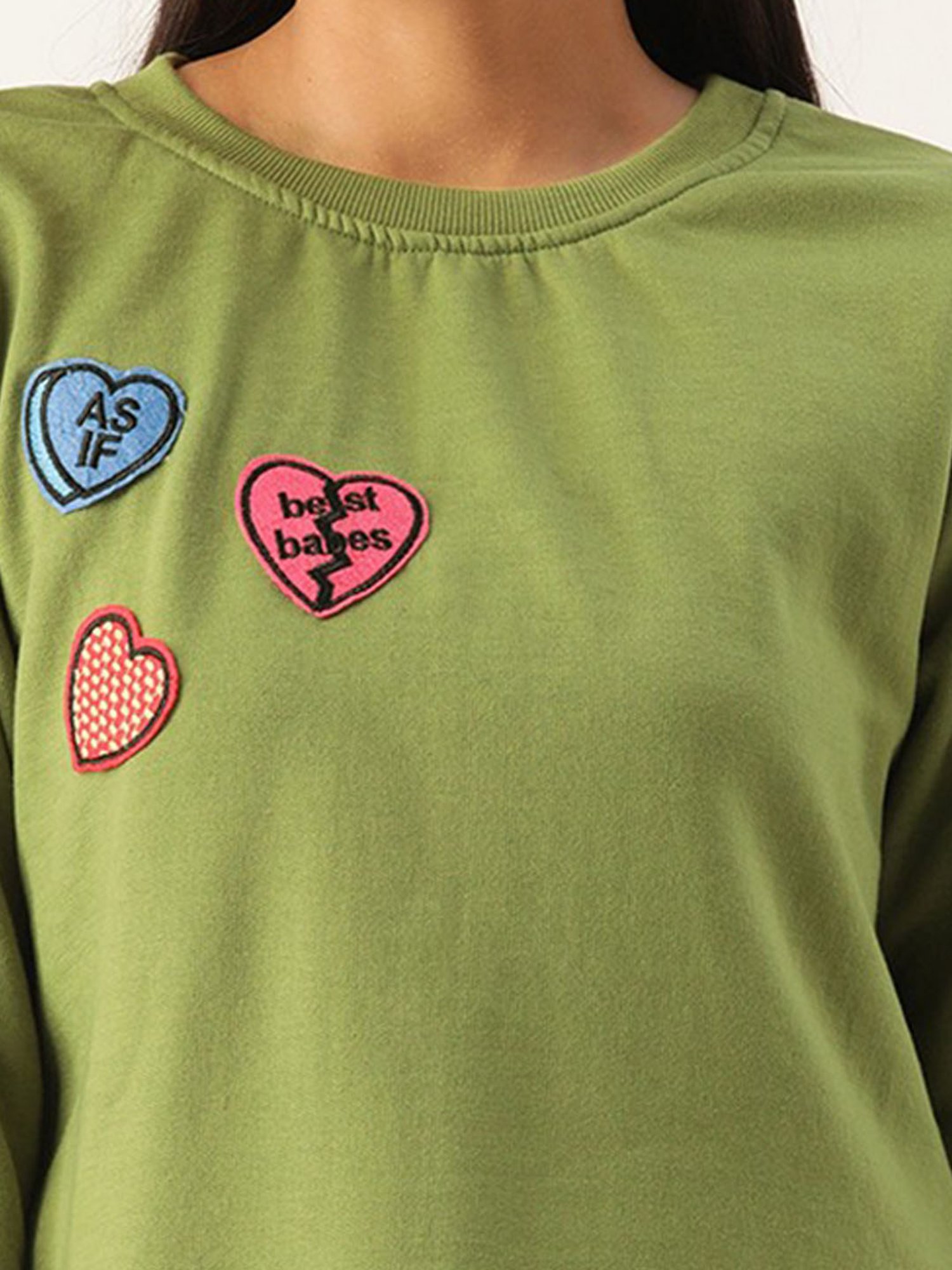 Belle Fille Green Patchwork Sweatshirt