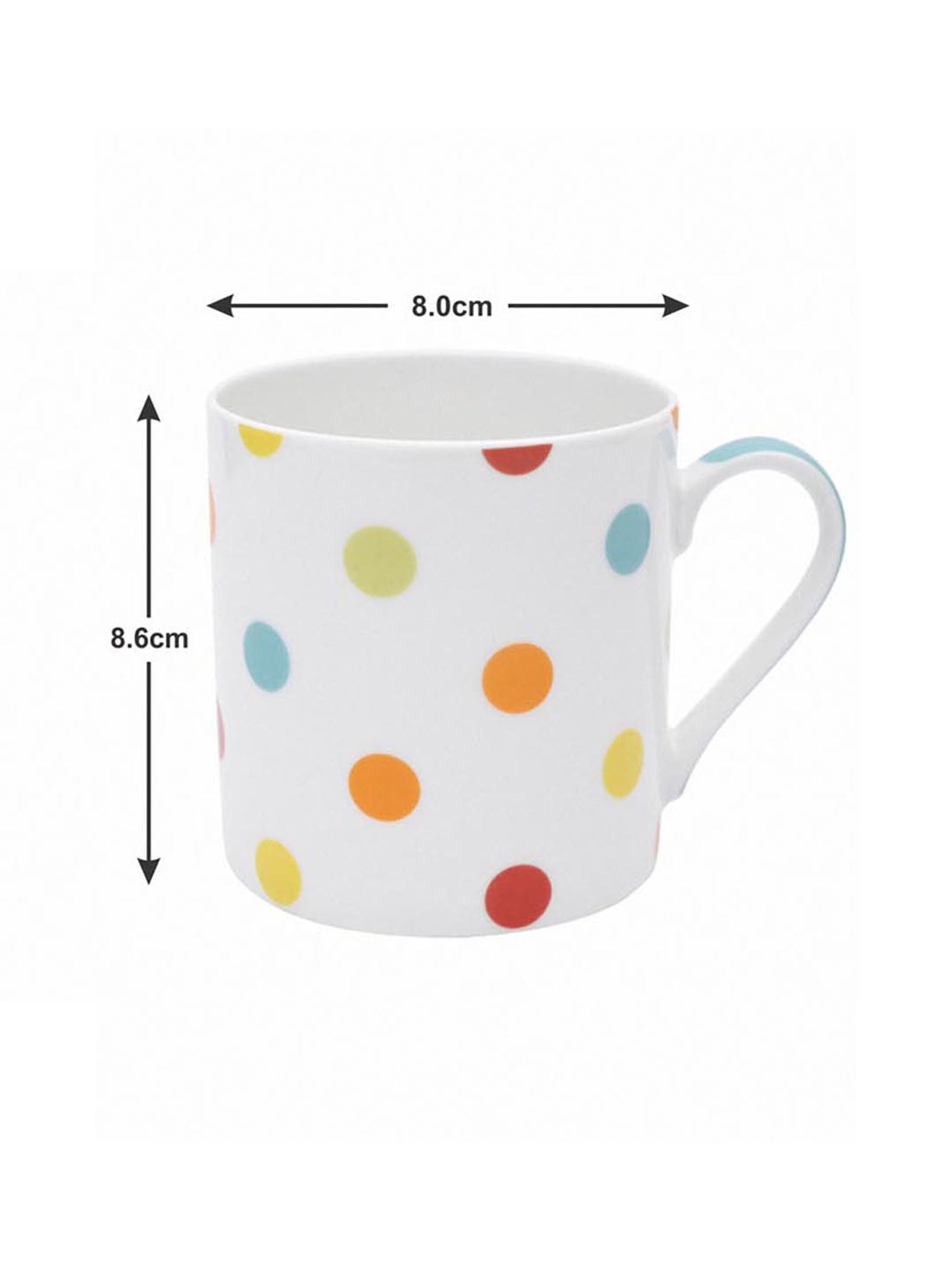 Goodhomes Multicolor Bone China Coffee Mugs (350 ml) - Set of 4